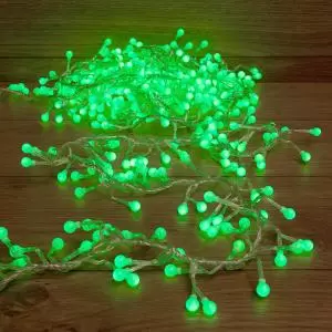 Гирлянда Мишура LED 3 м прозрачный ПВХ, 288 диодов, цвет зеленый 